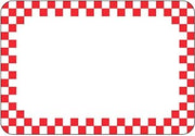 HUBERT Deli Tag with Red Checks Write On Style Vinyl Heat Resistant - 2 1/8H x 3 1/8 L 12 Per Bag