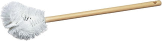 Twisted wire bowl brush, white polypropylene with plastic handle