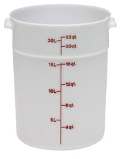 Round 22 Quart Poly White by Cambro – 1-(Pack), 22.0 quarts, Plastic, WHITE, Pack of 6
