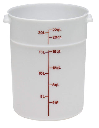 Round 22 Quart Poly White by Cambro – 1-(Pack), 22.0 quarts, Plastic, WHITE, Pack of 6