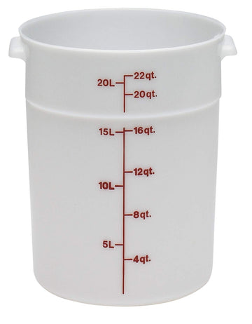 Round 22 Quart Poly White by Cambro – 1-(Pack), 22.0 quarts, Plastic, WHITE, Pack of 6