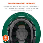 Ergodyne Green / 6.5 - 8 (21in - 25 in / 53cm - 63.5cm) / Full Brim Safety Helmet - Type 2, Class C Head Protection