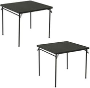 Cosco Square Folding Table 34" Black Steel, Steel Frame, Vinyl