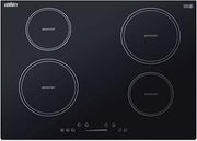 Summit 30" Induction Cooktop, 4 Cooking Zones, 208-240V Electric Cooktop, ADA Compliant Design, Black - SINC4B301B