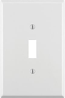 Leviton 1-Gang Toggle Device Switch Wallplate, Oversized, Thermoset, Device Mount, White, 88101