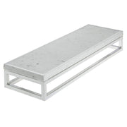 Cerve Collection Chrome Display Riser with Marble Top - 3 1/5"H by HUBERT – Metal, Grey, Model 53034+34778