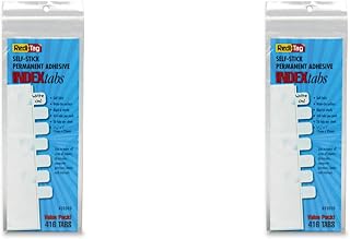 Redi-Tag Write-On Index Tabs, Permanent Adhesive, 7/16 x 1 Inches, Bulk Packed, 416 tabs Per Pack, White (31010), 2 Packs