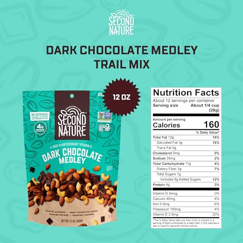 Second Nature Dark Chocolate / 12 Ounce (Pack of 1) / Torquise Snack & Trail Mixes