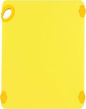 Winco 15" x 20" Yellow Non-Slip Cutting Board with Hook