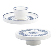 Talavera Serveware (Multiway Server - Chip & Dip/Cake Stand) by 10 Strawberry Street – Multiway Server - Chip & Dip/Cake Stand, Ceramic, Talavera Blue, Model TAL-SERVE