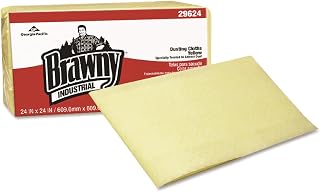 Georgia-Pacific Brawny Yellow Quarter-Fold Disposable Dusting Cloth by GP PRO, 24" Length x 24" Width, 29624 (Case of 4 Packs, 50 Cloths per Pack)