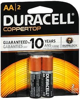 DURACELL Alkaline Battery, AA, 2/PK [Set of 2]