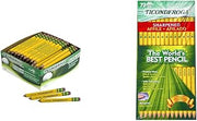 Ticonderoga Golf Pencils With Erasers, #2 HB Lead, Yellow, Pack Of 72 & Pencils, Wood-Cased, Pre-Sharpened, #2 HB Soft, Yellow, 72 Count