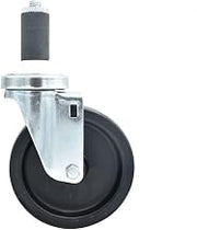 BK Resources 5" Polyolefin 1-1/4" Expanding Stem Swivel Caster for Work Tables, NSF, 300lb Capacity Per Wheel