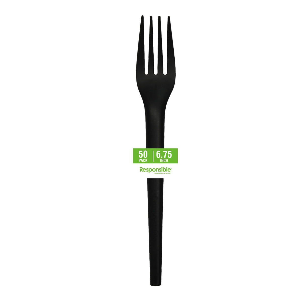 Responsible Products 6.75" Forks Black (50 Count) / Black / 50 Forks