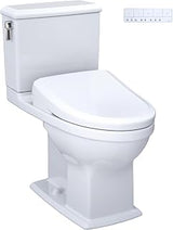 TOTO WASHLET®+ Connelly® Two-Piece Elongated Dual Flush 1.28 and 0.9 GPF Toilet and Classic WASHLET S7 Classic Bidet Seat, Cotton White - MW4944724CEMFG#01