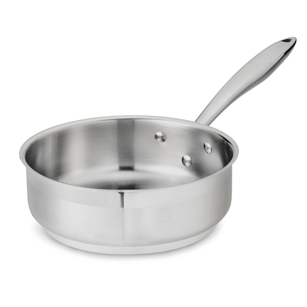 Browne Thermalloy 2 qt Stainless Steel Straight-Sided Sauté Pan with Handle - 8 7/10"Dia x 4"H by Browne Foodservice – 2.0 quarts, Stainless Steel, Silver, Model 65506241807