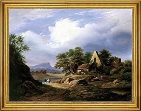Art Oyster The Younger Karoly Marko Excursion in Italian Countryside - 21" x 28" Premium Canvas Print with Gold Frame