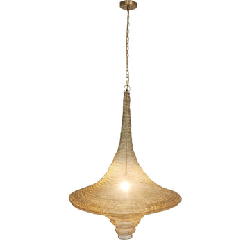 Gold Chain Basket Light - D30'' Industrial Pendant Light Fixture 39" H by Design Living – 39 H, Model AC03C30GD