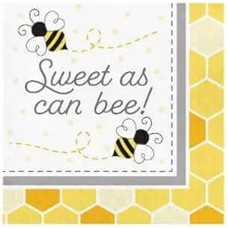 Creative Converting 339889 Bumblebee Baby Sweet As Can Be Napkins, 6.5", Multi-color