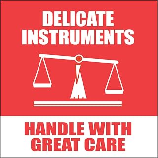 Polar Tech SCL537 Mailers and Small Packages Labels, Delicate Instruments Handle With, 4" Length, 4" Width