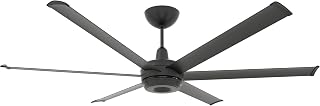 Big Ass Fans es6 72" Smart Ceiling Fan – Indoor/Outdoor Ceiling Fan, SenseMe Technology, Alexa Compatible, Bluetooth Remote Control, Whisper-Quiet, Black