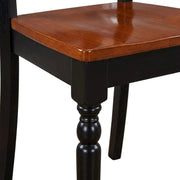 Solid Wood Dining Chairs Traditional-Style with Wood Seat Set of by Furnifact – Wood, Black/Brown, Pack of 2