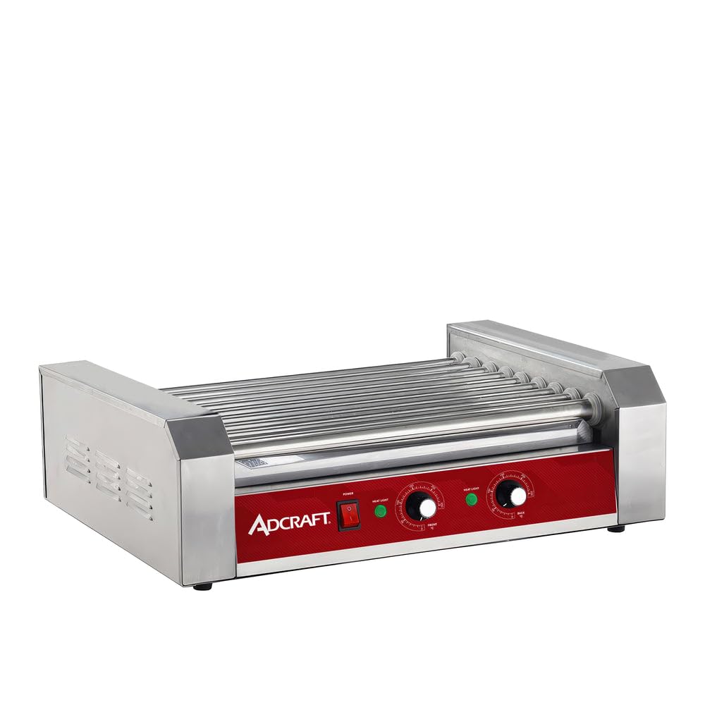 9 Roller Hot Dog Grill by Adcraft – Stainless Steel, Model HRG-09