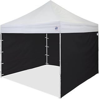 E-Z UP 10' Canopy Sidewall, Set of 4, Fits 10' x 10' Straight Leg Canopy, Quick Attachment Straps, Black