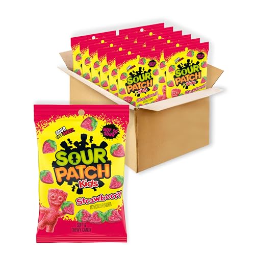 Sour Patch Kids Strawberry / 8 Ounce (Pack of 12) / Birthday Gummy Candy