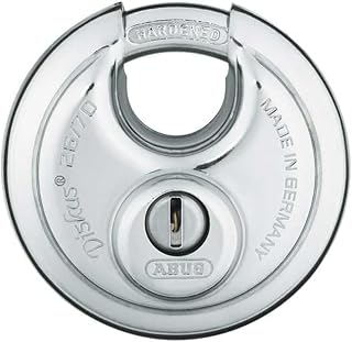 ABUS 26/70 Diskus Solid Body Storage Padlock with 2 Keys | for Storage, Transport, and Commercial, 2.75in (70mm) Wide, Keyed Alike