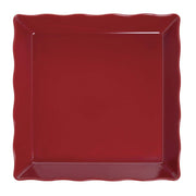 Platter Red Melamine Wave Display Platter - 14"L x 14"W x 2"H by HUBERT – Large, Melamine, Red, Model H0211-RD