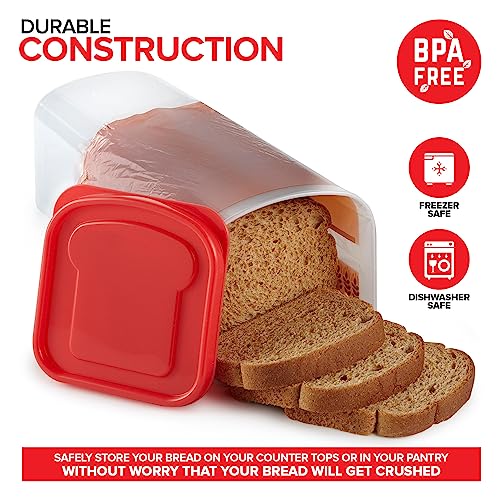 Stock Your Home Red / 13.5 x 5.2 x 5.2 inches / 369.0 cubic_inches Bread Boxes