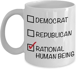 Libertarian Political Joke Mug, Rational Human Being Light‑Joke Print, Enthusiast Friend Gift, Collectible Drinkware, 11OZ