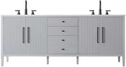 Elegant Kitchen and Bath 84" Double Bathroom Vanity in Grey