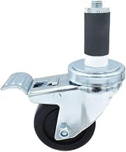 BK Resources 3" Polyolefin 1-1/4" Expanding Stem Swivel Caster for Work Tables with Total Lock Brake, NSF, 300lb Capacity Per Wheel