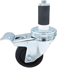 BK Resources 3" Polyolefin 1-1/4" Expanding Stem Swivel Caster for Work Tables with Total Lock Brake, NSF, 300lb Capacity Per Wheel