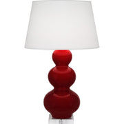 Triple Gourd Table Lamp by Robert Abbey – Ceramic, Sangria, Model SA43X