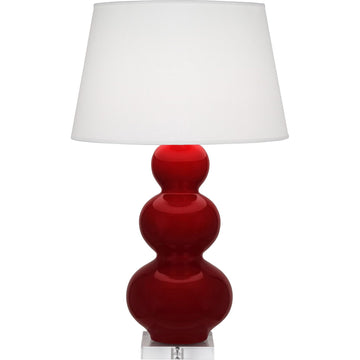 Triple Gourd Table Lamp by Robert Abbey – Ceramic, Sangria, Model SA43X