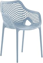 Blue Outdoor Patio Dining Chair Set of 4 with Resistant Finish, Contemporary Design, Comfortable Arm and Back Heights, Durable Material