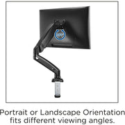 LLR99800, Single-Monitor Arm, 1 Each, Black by Lorell – Metal, Black
