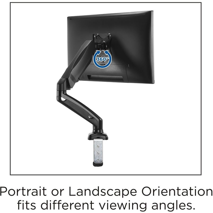 LLR99800, Single-Monitor Arm, 1 Each, Black by Lorell – Metal, Black