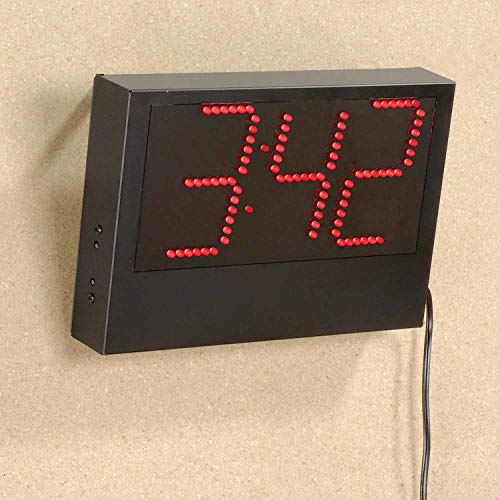 Digital Wall Clock by Global Industrial – Large, Metal Housing, Black, Model MI1402C