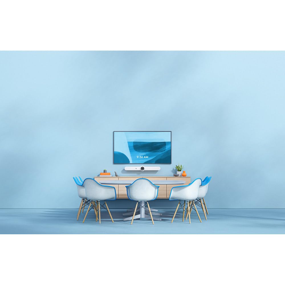 Rally Bar Mini All-in-One Video Bar for Small to Medium Rooms by Logitech – 3.6" x 28.3" x 4", White, Model 960-001348