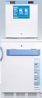 ACCUCOLD Summit Appliance FF7LW-FS24LSTACKMED2 Stacked 24" Wide All-Refrigerator/All-Freezer Combination with Locks, Digital Controls and NIST Calibrated Alarm/Thermometers