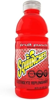 Sqwincher Electrolyte Ready to Drink, Fruit Punch, 24 Pack of 20oz Bottles | Low calorie electrolyte drink; ready-to-drink 20oz bottles for fast hydration with low sodium and convenient on-the-go use