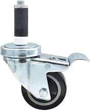 BK Resources 3" Polyurethane 1" Expanding Stem Swivel Caster for Work Tables with Total Lock Brake, NSF, 300lb Capacity Per Wheel