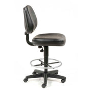 Interion Armless Task Stool with 24" to 29" Pneumatic by Global Industrial – 23.66"L x 23.66"W x 12.32"H, Black, Model 571119