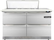 DL48-10C-FB-D Designer Line Sandwich Unit, 48" W, With 10 Pan Top Openings, 19" Cutting Board, Front Breathing & Four Drawers