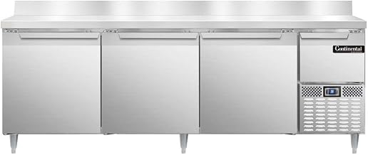 DLRA93-SS-BS Designer Line Refrigerated Base Worktop Unit, 93" W, Full Stainless & Backsplash